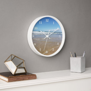 Beautiful Beach View   Soulac Sur Mer France Round Clock
