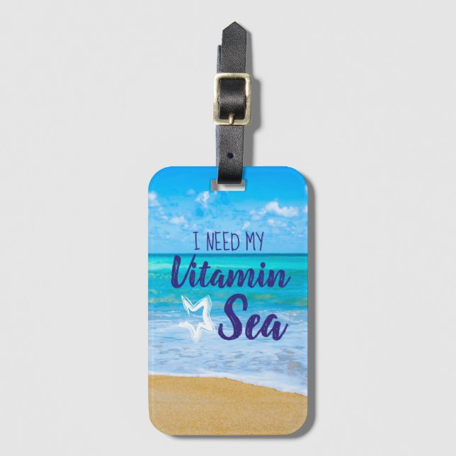 Beautiful Beach Vitamin Sea Luggage Tag (Front Vertical)