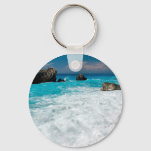 Beautiful Beach Water Surf Aloha Hawaiian Wedding Key Ring