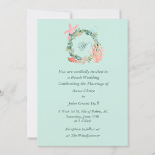 Beautiful Beach Wedding Announcements Custom