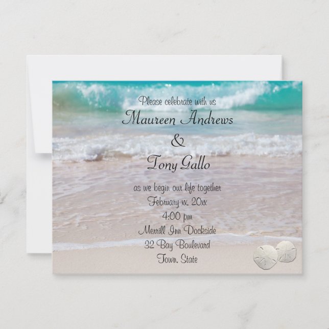 Beautiful, Beach Wedding Invitation (Front)