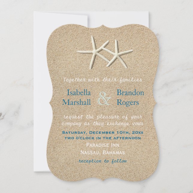 Beautiful Beach Wedding Invitation (Front)