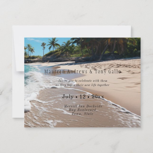 Beautiful, Beach Wedding Invitation (Front)