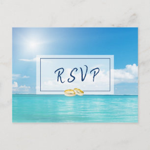 Beautiful Beach Wedding RSVP calligraphy   suite Postcard