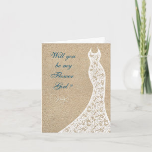 Beautiful Beach Will you be my Flower Girl Card
