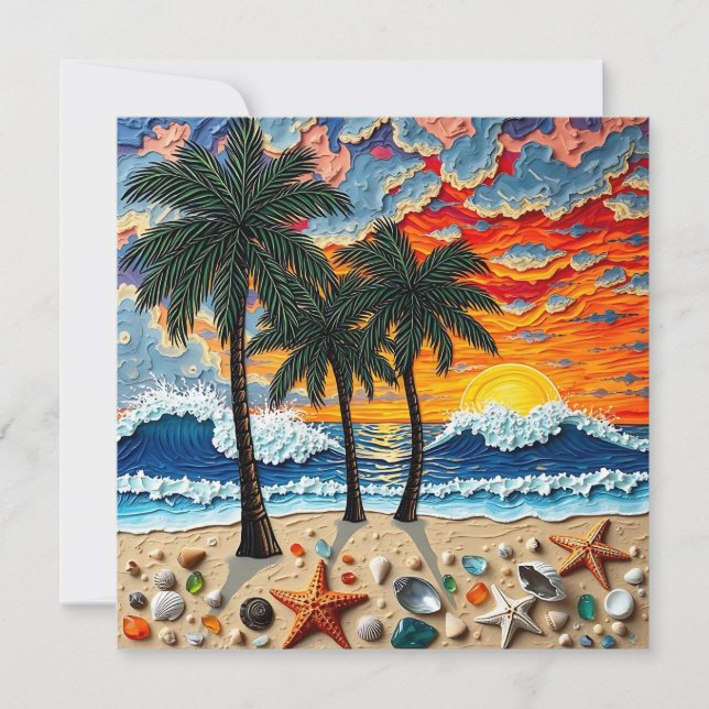 Beautiful Beachy Happy | Saying Hi Holiday Card (Front)