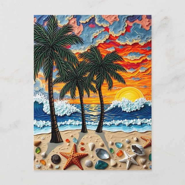 Beautiful Beachy Happy | Saying Hi Postcard (Front)