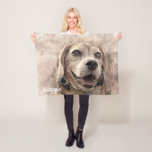 Beautiful Beagle Fleece Blanket