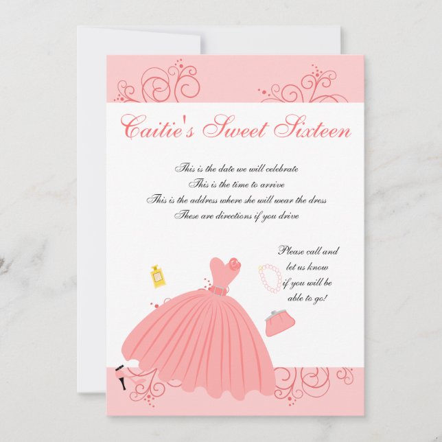 Beautiful, Beautiful Dress Invitation (Front)