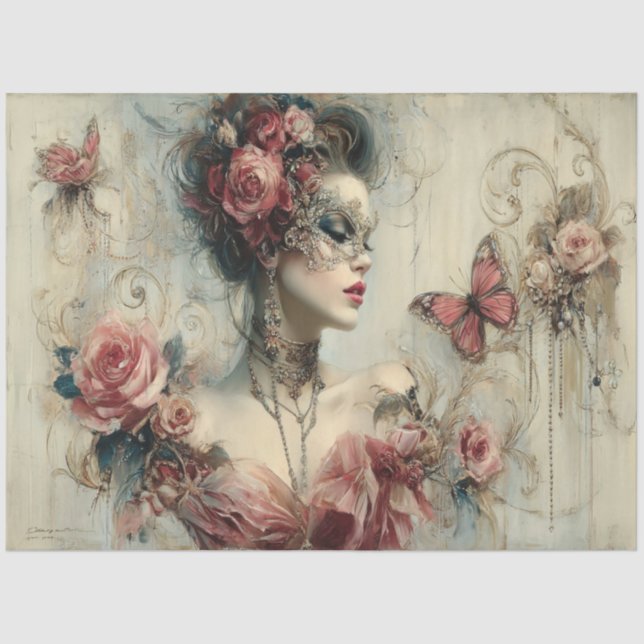 Beautiful Beauty Collection Roses Tissue Paper (Front)