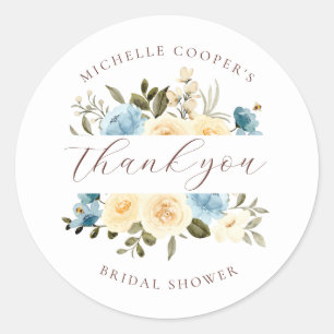 Beautiful bee and flower Thank You Classic Round Sticker