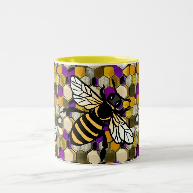 Beautiful Bee Two-Tone Coffee Mug (Center)