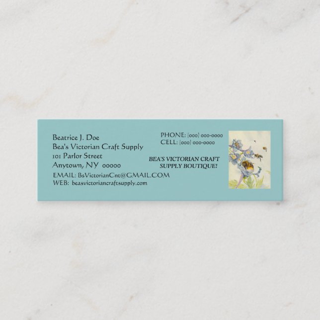 BEAUTIFUL BEES ON FLOWERS ~ BUSINESS ~CONTACT CARD (Front)