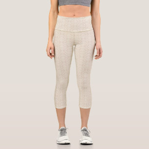 Beautiful beige pattern casual style street style capri leggings