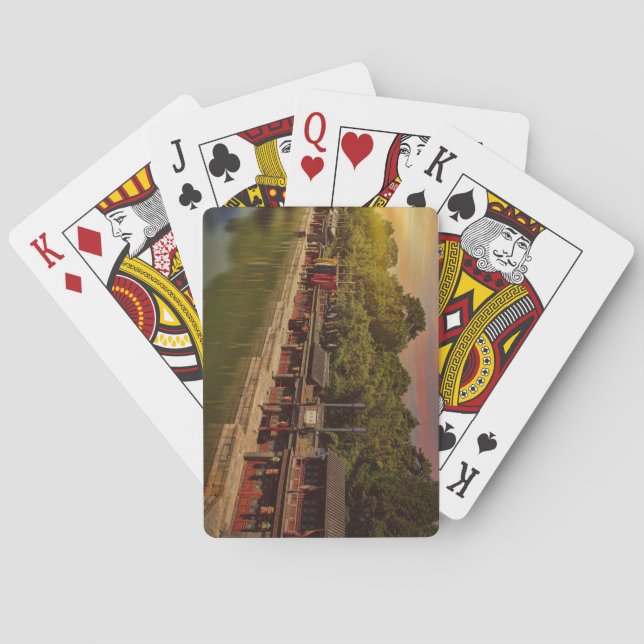 Beautiful Beijing Summer Palace at Sunset Playing Cards (Back)