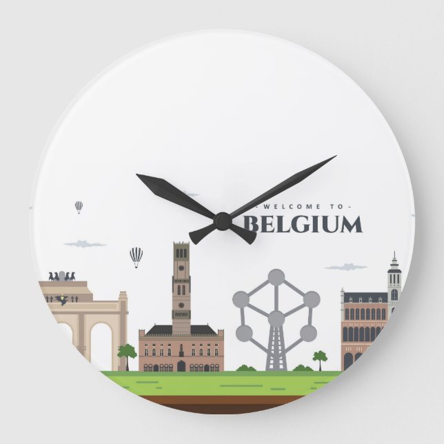Beautiful Belgium Large Clock (Front)