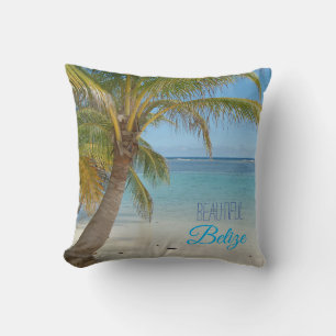Beautiful Belise Beach and Barrier Reef Scene Cushion