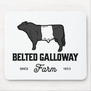 Beautiful Belted Galloway cow round badge or desig Mouse Mat