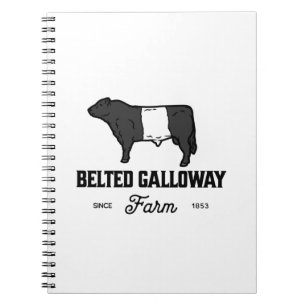 Beautiful Belted Galloway cow round badge or desig Notebook