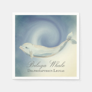 Beautiful Beluga Whale, Delphinapterus Leucas Napkin
