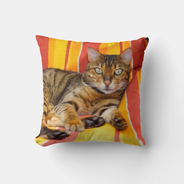 Beautiful Bengal Cat Cushion (Front)