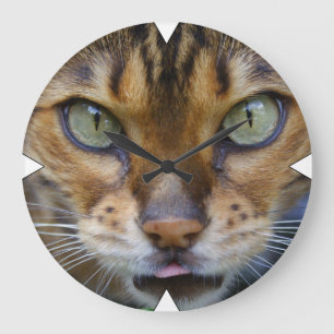 Beautiful Bengal Cat Large Clock