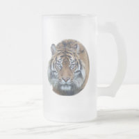 Beautiful Bengal Tiger Face Photo Glass