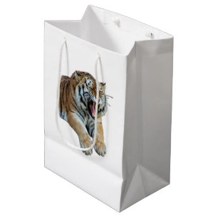 Beautiful Bengal Tiger Face & Teeth Photo Medium Gift Bag