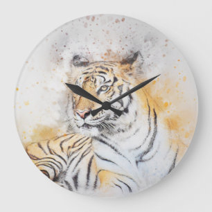 Beautiful Bengal Tiger Painting Large Clock