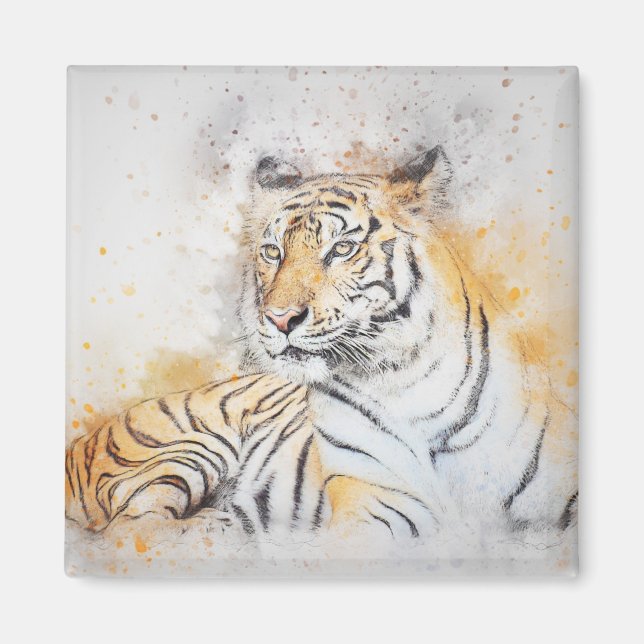 Beautiful Bengal Tiger Painting Magnet (Front)
