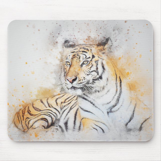 Beautiful Bengal Tiger Painting Mouse Mat (Front)