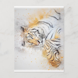 Beautiful Bengal Tiger Painting Postcard