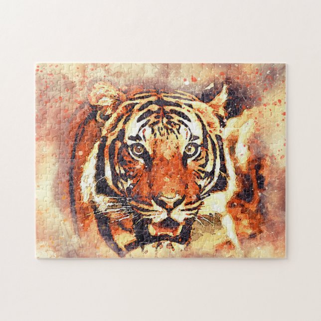 Beautiful Bengal Tiger Painting | Wild Cat  Jigsaw Puzzle (Horizontal)