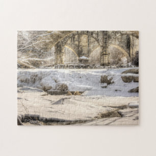 Beautiful Berea Falls In Winter Jigsaw Puzzle