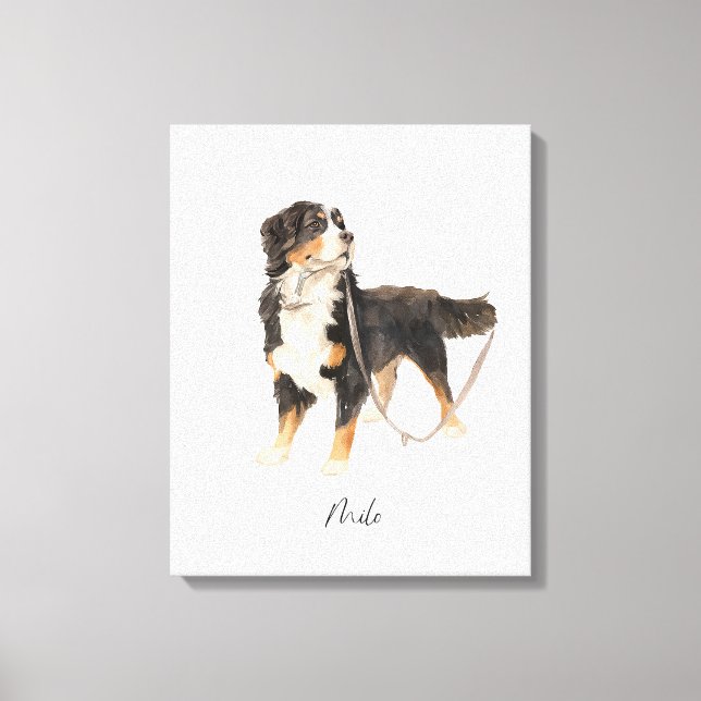Beautiful Bernese Mountain Dog named Milo Canvas Print (Front)
