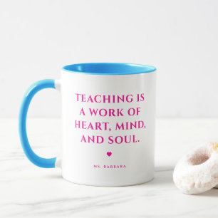 Beautiful Best Teacher Ever Pink Love Mug