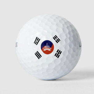 Beautiful Best wishes South Korea Merry Christmas Golf Balls