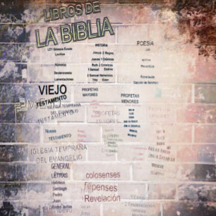 Beautiful Bible Books in a brick wall Poster 