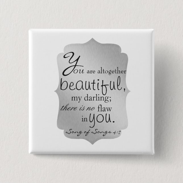 Beautiful Bible Verse 15 Cm Square Badge (Front)