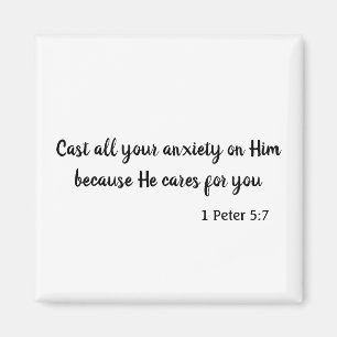 Beautiful Bible Verse about Peace Black and White Magnet