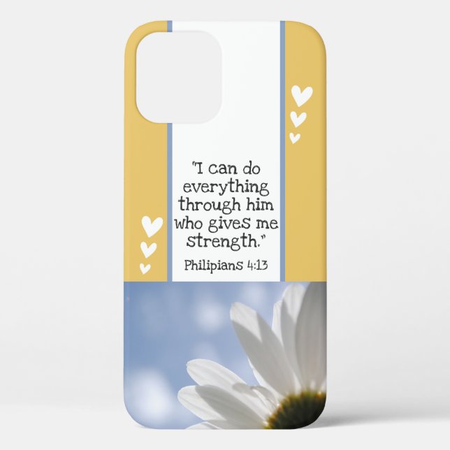 Beautiful Bible Verse Daisy Photo Template Custom Case-Mate iPhone Case (Back)