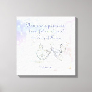 Beautiful Bible Verse Inspired Quote Princess Canvas Print