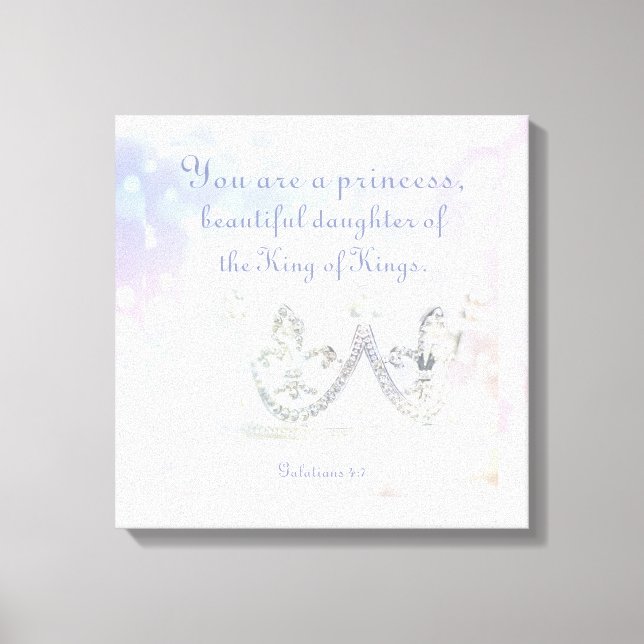 Beautiful Bible Verse Inspired Quote Princess Canvas Print (Front)