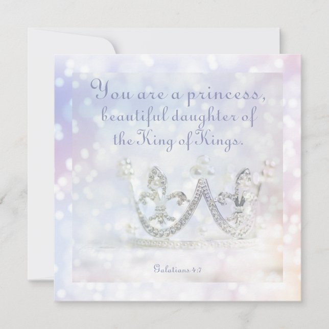 Beautiful Bible Verse Inspired Quote Princess Card (Front)