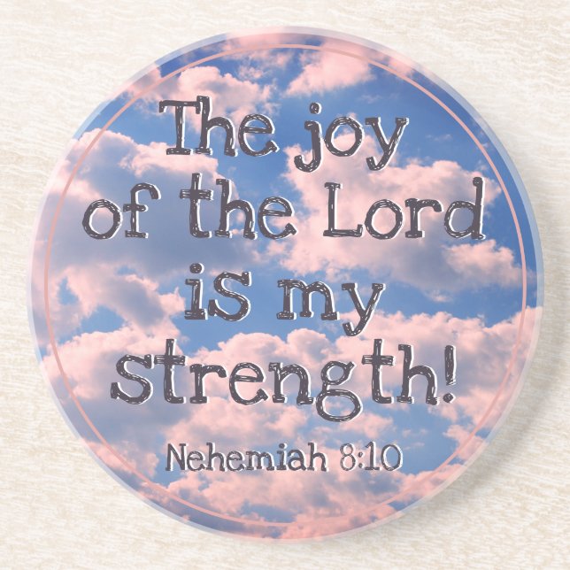 Beautiful Bible Verse Prayer Clouds Photo Template Coaster (Front)