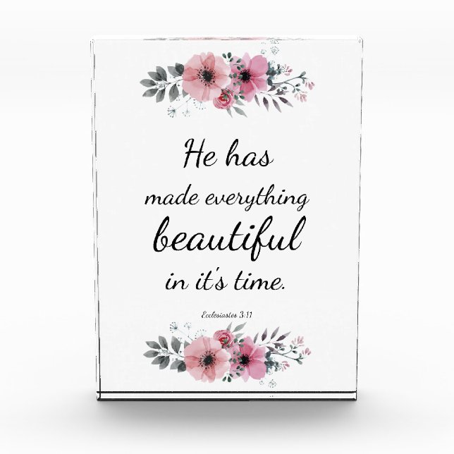Beautiful Bible Verse Quote Christian Faith Photo Block (Front)