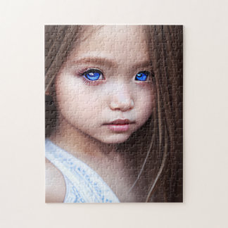 BEAUTIFUL BIG EYED LITTLE GIRL ART JIGSAW PUZZLE