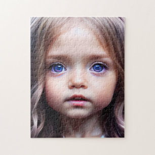 BEAUTIFUL BIG EYED LITTLE GIRL ART JIGSAW PUZZLE