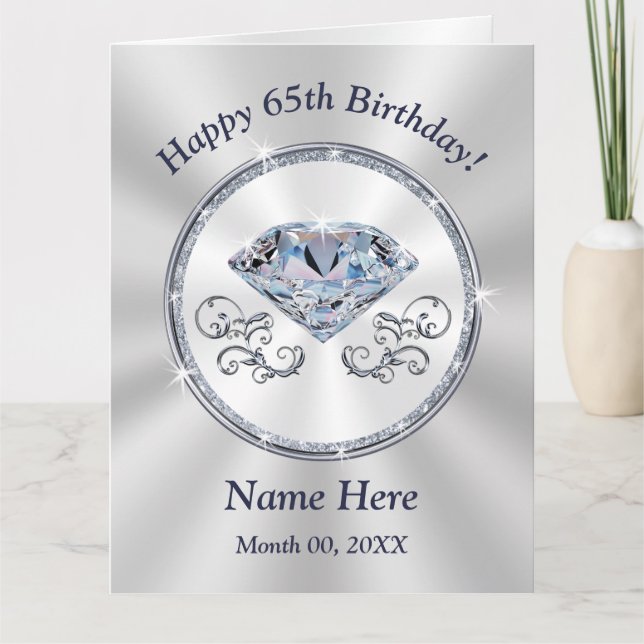 Beautiful Big, Happy 65th Birthday Card (Front)