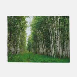 Beautiful Birch Tree Forest Art Doormat